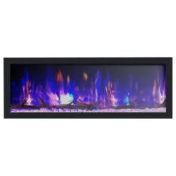 Dynasty 52-in Cascade Linear Electric Fireplace 20 Dynasty 52-in Cascade Linear Electric Fireplace -electric fireplace Store Dynasty DY BTX52 Black Purple Crystal Media Emberbed Log Set Multi Flame