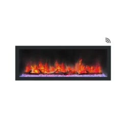 Dynasty 52-in Cascade Linear Electric Fireplace 21 Dynasty 52-in Cascade Linear Electric Fireplace -electric fireplace Store Dynasty DY BTX52 Black Purple Crystal Media Emberbed Log Set Orange Flame