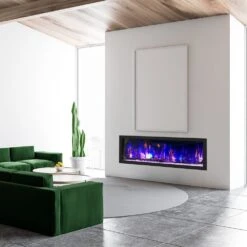 Dynasty 52-in Cascade Linear Electric Fireplace 24 Dynasty 52-in Cascade Linear Electric Fireplace -electric fireplace Store Dynasty DY BTX52 Black Purple Ember Bed Logset Multi Flame Guestroom