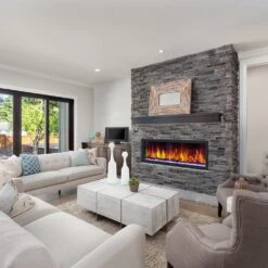 Dynasty 52-in Cascade Linear Electric Fireplace 31 Dynasty 52-in Cascade Linear Electric Fireplace -electric fireplace Store Dynasty DY BTX52 Black Purple Ember Bed Logset Orange Flame