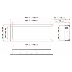 Dynasty 52-in Cascade Linear Electric Fireplace 22 Dynasty 52-in Cascade Linear Electric Fireplace -electric fireplace Store Dynasty DY BTX52 Dimension in mm