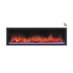 Dynasty 64-in Cascade Linear Electric Fireplace -electric fireplace Store Dynasty DY BTX64 Black Purple Crystalmedia Emberbed Log Set Orange Flame c870b27f c2e3 4fa2 b909 b064127fc162