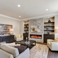 Dynasty 64-in Cascade Linear Electric Fireplace -electric fireplace Store Dynasty DY BTX64 Black Purple Ember Bed Logset Orange Flame Environment bc4344db 9001 48bb adf6 70902cbcfede