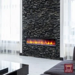 Dynasty 64-in Cascade Linear Electric Fireplace -electric fireplace Store Dynasty DY BTX64 Black Purple Ember Bed Logset Orange Flame 7a3cd061 b768 488d a1ae de7ad8bbf592