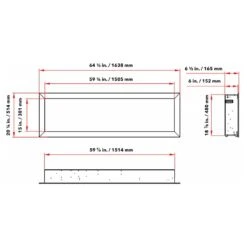 Dynasty 64-in Cascade Linear Electric Fireplace -electric fireplace Store Dynasty DY BTX64 Dimension in mm 999a2166 6a49 46b1 a359 6e4ed8b4f562