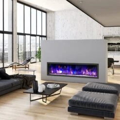 Dynasty 74-in Cascade Linear Electric Fireplace -electric fireplace Store Dynasty DY BTX74 Black Purple Ember Bed Logset Multi Flame Hall 736a2d15 7be1 4c40 b53b 008e126c15b4