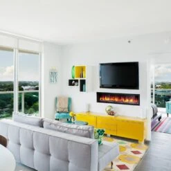 Dynasty 74-in Cascade Linear Electric Fireplace -electric fireplace Store Dynasty DY BTX74 Black Purple Ember Bed Logset Orange Flame Topfloor 46097f62 e5f6 4184 93a8 b7fb25989051