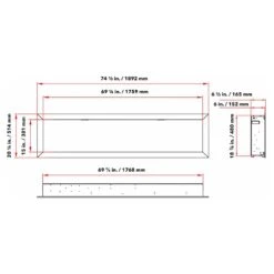 Dynasty 74-in Cascade Linear Electric Fireplace -electric fireplace Store Dynasty DY BTX74 Dimension in mm 294fa6d5 8787 4d81 8943 45af763d276d