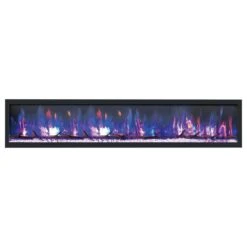 Dynasty 82-in Cascade Linear Electric Fireplace -electric fireplace Store Dynasty DY BTX82 Black Purple Crystal Media Emberbed Log Set Multi Flame 065f2046 a481 4252 b46a 82f9b3c18591