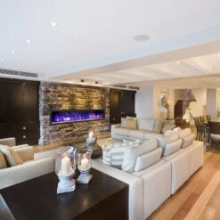 Dynasty 82-in Cascade Linear Electric Fireplace -electric fireplace Store Dynasty DY BTX82 Black Purple Ember Bed Logset Multi Flame Livingroom e68ac43c 2bc9 4bc5 bd72 4e62ab7ffd11