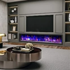 Dynasty 82-in Cascade Linear Electric Fireplace -electric fireplace Store Dynasty DY BTX82 Black Purple Ember Bed Logset Multi Flame 0f39ce25 58cb 4716 841b 553ea114c21a