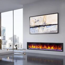 Dynasty 82-in Cascade Linear Electric Fireplace -electric fireplace Store Dynasty DY BTX82 Black Purple Ember Bed Logset Orange Flame Topfloor c948f3d6 9f22 4484 a4e1 6e140789cc58