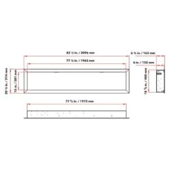 Dynasty 82-in Cascade Linear Electric Fireplace -electric fireplace Store Dynasty DY BTX82 Dimension in mm 203b81b5 0443 4f2b 9365 62e384d4a091
