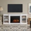 Eliot Grand Electric Fireplace TV Stand In White -electric fireplace Store Eliot 1290E W MZ