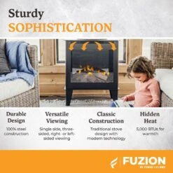 Forge & Flame Fuzion Multi-Sided Electric Fireplace Stove Heater -electric fireplace Store Forge 26 Flame FUZION EX Alt10