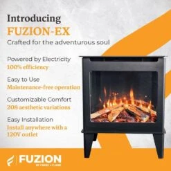 Forge & Flame Fuzion Multi-Sided Electric Fireplace Stove Heater -electric fireplace Store Forge 26 Flame FUZION EX Alt2