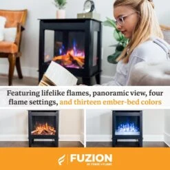Forge & Flame Fuzion Multi-Sided Electric Fireplace Stove Heater -electric fireplace Store Forge 26 Flame FUZION EX Alt7