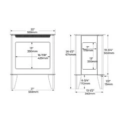 Forge & Flame Fuzion Multi-Sided Electric Fireplace Stove Heater -electric fireplace Store Forge 26 Flame FUZION EX Dimensions 2
