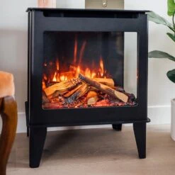 Forge & Flame Fuzion Multi-Sided Electric Fireplace Stove Heater -electric fireplace Store Forge 26 Flame FUZION EX Stove Lifestyle 2