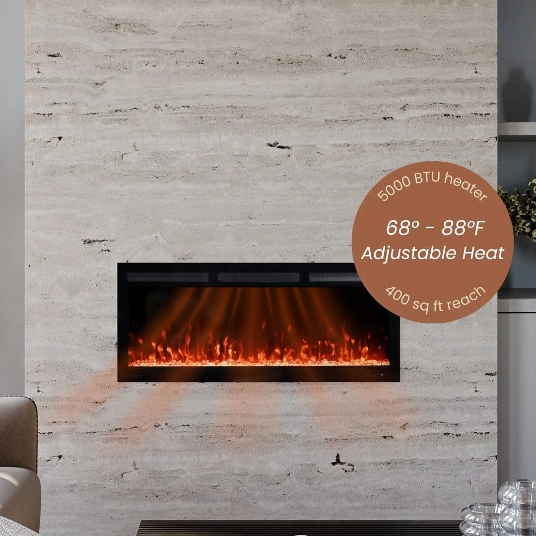 Modern Ember 42 In. Vibrance Built-In Smart Wi-Fi Enabled Linear Electric Fireplace With Remote Control And Adjustable Flame 8 Modern Ember 42 In. Vibrance Built-In Smart Wi-Fi Enabled Linear Electric Fireplace With Remote Control And Adjustable Flame - Image 8