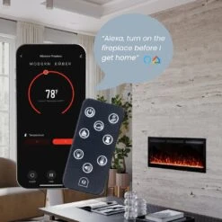 Modern Ember 42 In. Vibrance Built-In Smart Wi-Fi Enabled Linear Electric Fireplace With Remote Control And Adjustable Flame 20 Modern Ember 42 In. Vibrance Built-In Smart Wi-Fi Enabled Linear Electric Fireplace With Remote Control And Adjustable Flame -electric fireplace Store Modern Ember 42 Vibrance Smart Tech