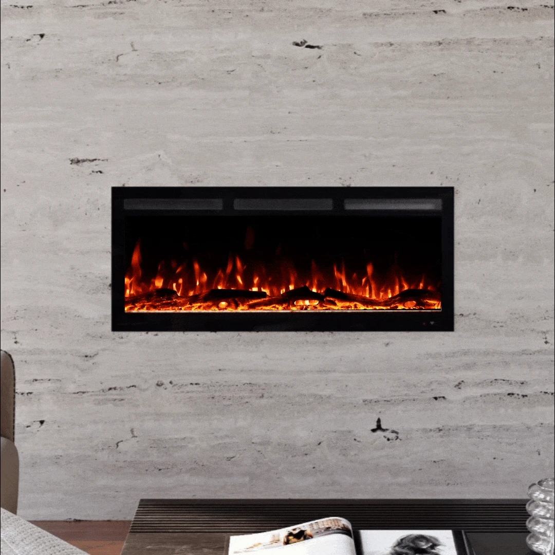 Modern Ember 42 In. Vibrance Built-In Smart Wi-Fi Enabled Linear Electric Fireplace With Remote Control And Adjustable Flame 2 Modern Ember 42 In. Vibrance Built-In Smart Wi-Fi Enabled Linear Electric Fireplace With Remote Control And Adjustable Flame - Image 2