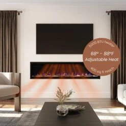 Modern Ember 72 In. Aerus LED Smart Electric Fireplace In Black With App Remote Control, Timer, And Multi-Color Flames 23 Modern Ember 72 In. Aerus LED Smart Electric Fireplace In Black With App Remote Control, Timer, And Multi-Color Flames -electric fireplace Store Modern Ember 72 Aerus Deep Heat
