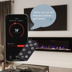 Modern Ember 72 In. Aerus LED Smart Electric Fireplace In Black With App Remote Control, Timer, And Multi-Color Flames 22 Modern Ember 72 In. Aerus LED Smart Electric Fireplace In Black With App Remote Control, Timer, And Multi-Color Flames -electric fireplace Store Modern Ember 72 Aerus Smart Tech