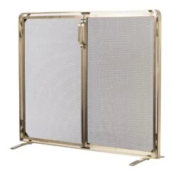 Modern Ember Aalto Fireplace Screen In Aged Brass 16 Modern Ember Aalto Fireplace Screen In Aged Brass -electric fireplace Store Modern Ember Aalto Aged Brass Fireplace Screen Angled Silo