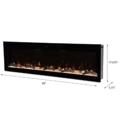 Modern Ember 60 In. Aerus LED Smart Electric Fireplace In Black With App Remote Control, Timer, And Multi-Color Flames 31 Modern Ember 60 In. Aerus LED Smart Electric Fireplace In Black With App Remote Control, Timer, And Multi-Color Flames -electric fireplace Store Modern Ember Aerus ME SL60 60in Dimensions
