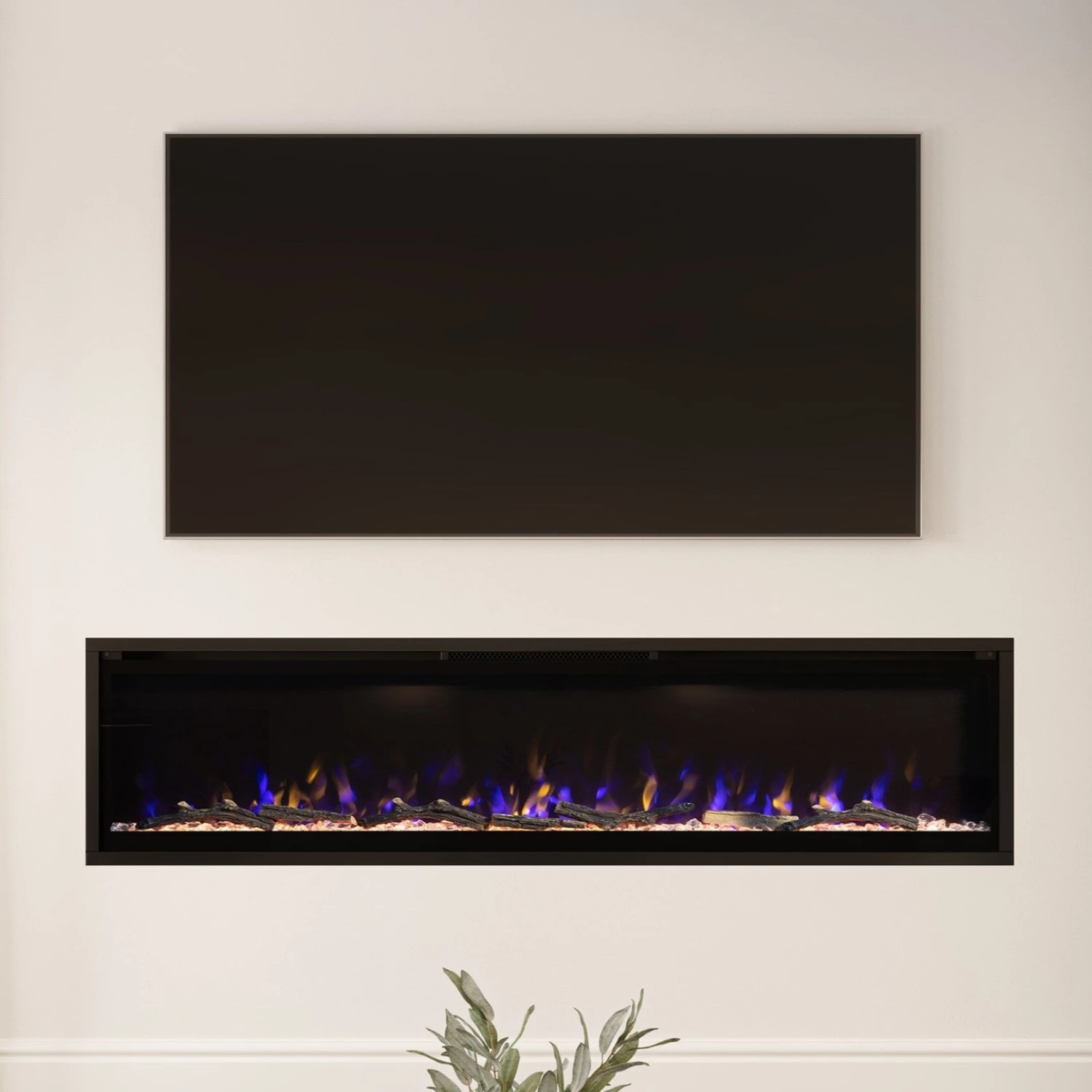 Modern Ember 72 In. Aerus LED Smart Electric Fireplace In Black With App Remote Control, Timer, And Multi-Color Flames 1 Modern Ember 72 In. Aerus LED Smart Electric Fireplace In Black With App Remote Control, Timer, And Multi-Color Flames
