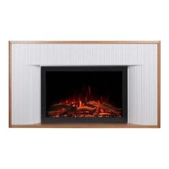 Modern Ember Arrie Venetian Electric Fireplace Mantel Package -electric fireplace Store Modern Ember Arrie Mantel Package Silo Straight