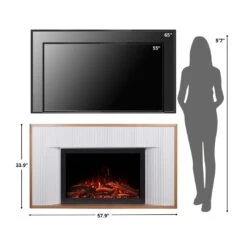 Modern Ember Arrie Venetian Electric Fireplace Mantel Package -electric fireplace Store Modern Ember Arrie Size Person TV Reference