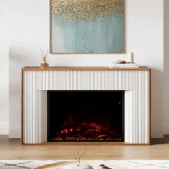 Modern Ember Arrie Venetian Electric Fireplace Mantel Package -electric fireplace Store Modern Ember Arrie gif