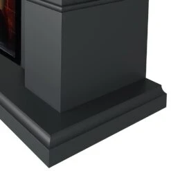 Modern Ember Augustine 55-in Electric Fireplace Mantel Package In Black -electric fireplace Store Modern Ember Augustine Black Detail Base