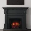 Modern Ember Augustine 55-in Electric Fireplace Mantel Package In Black