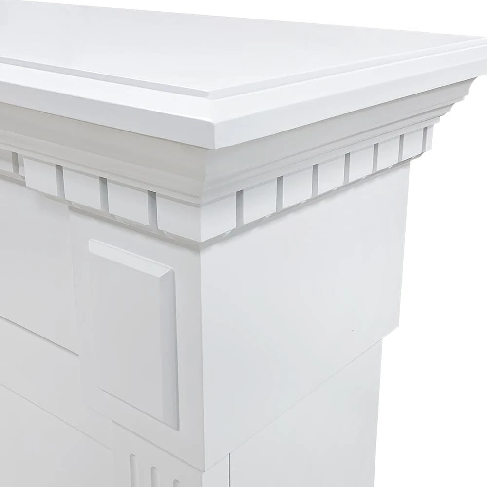 Modern Ember Augustine 55-in Electric Fireplace Mantel Package In White 7 Modern Ember Augustine 55-in Electric Fireplace Mantel Package In White - Image 7