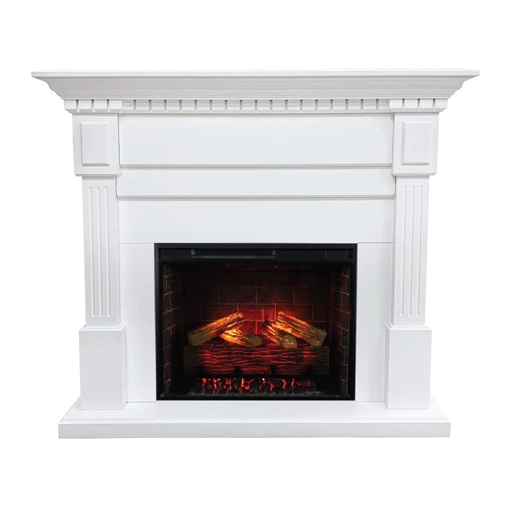 Modern Ember Augustine 55-in Electric Fireplace Mantel Package In White 4 Modern Ember Augustine 55-in Electric Fireplace Mantel Package In White - Image 4