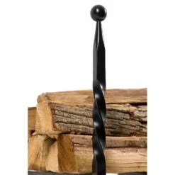 Modern Ember Bowmore Andirons In Black -electric fireplace Store Modern Ember Bowmore Andirons Straight Detailed Logs Silo