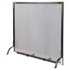 Modern Ember Cecilia Single Panel Fireplace Screen -electric fireplace Store Modern Ember Cecilia Fireplace Screen Straight Angled