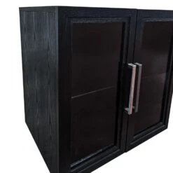 Channing 80-in Smart Black Electric Fireplace TV Stand -electric fireplace Store Modern Ember Channing Detail Doors