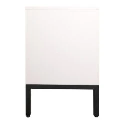 Emory 74-in Smart White Electric Fireplace TV Stand -electric fireplace Store Modern Ember Emory Detail Side