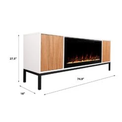 Emory 74-in Smart White Electric Fireplace TV Stand -electric fireplace Store Modern Ember Emory Dimensions 80ff1df6 7c82 4984 9721 d5667c446aa3