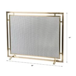 Gatsby Single Panel Fireplace Screen In Aged Brass -electric fireplace Store Modern Ember Gatsby Fireplace Screen ABB Dimensions 356fbe91 a804 43d8 9264 34a85dca402b