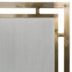 Gatsby Single Panel Fireplace Screen In Aged Brass -electric fireplace Store Modern Ember Gatsby Fireplace Screen ABB Straight Detail Silo 4a6c45ba e118 469e abc8 76a397318e91
