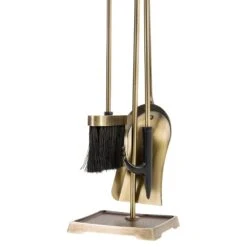 Modern Ember Harper 4 Piece Fireplace Tool Set In Aged Brass -electric fireplace Store Modern Ember Harper Fireplace Tools ABB Angled Detail Silo 43e81548 72c0 4d43 a216 8b13a66480bf