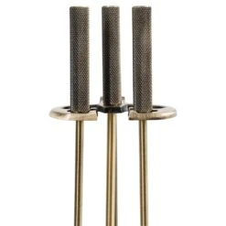 Modern Ember Harper 4 Piece Fireplace Tool Set In Aged Brass -electric fireplace Store Modern Ember Harper Fireplace Tools ABB Handle Detail Silo b8cd82c4 3bc0 4a89 9ab7 a53133461216