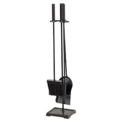 Modern Ember Harper 4 Piece Fireplace Tool Set In Black