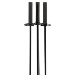 Modern Ember Harper 4 Piece Fireplace Tool Set In Black -electric fireplace Store Modern Ember Harper Fireplace Tools Black Handles Detail Silo