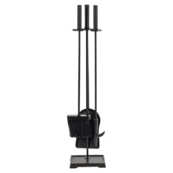 Modern Ember Harper 4 Piece Fireplace Tool Set In Black -electric fireplace Store Modern Ember Harper Fireplace Tools Black Straight Silo